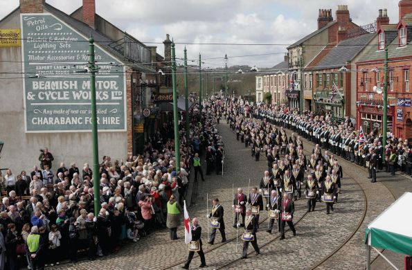 Durham Masons parade through Beamish