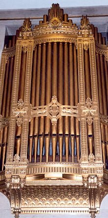 The magnificent organ in the Grand Temple at Freemasons Hall