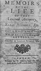 Title page of Ashmole's diary 
