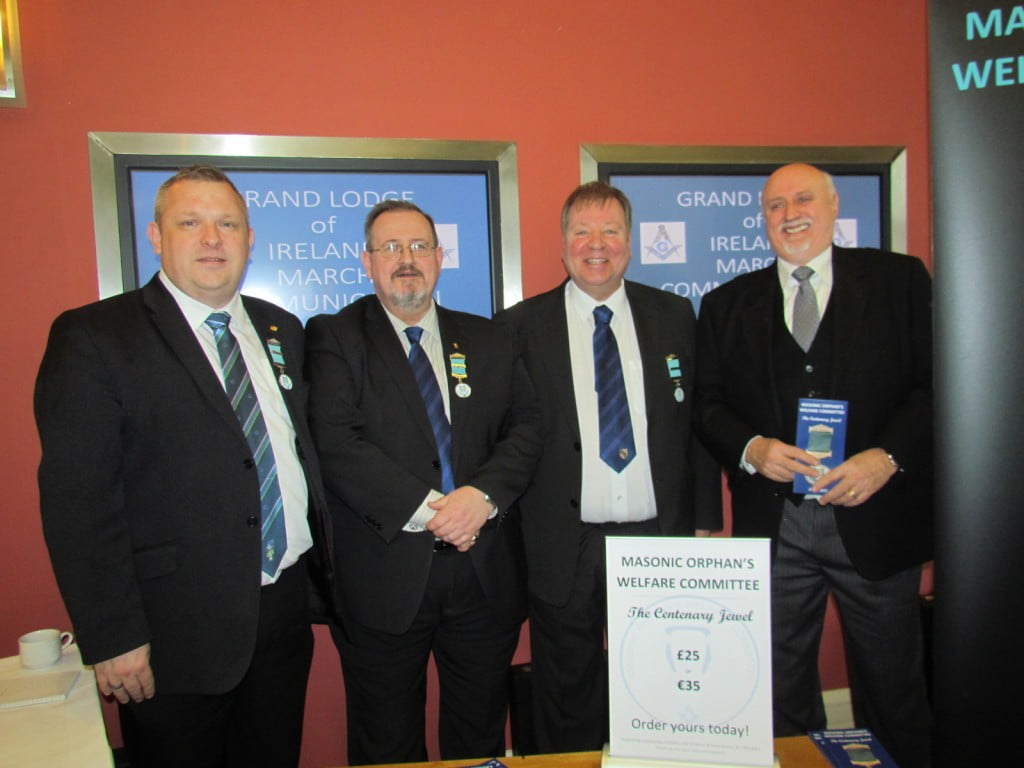 Some of the Committee selling Jewels at Grand Lodge Meeting in Armagh.