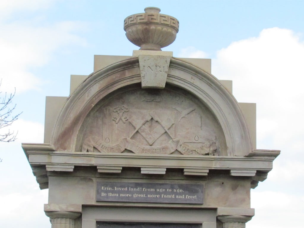 Some of the Masonic Symbolism on the Orr Memorial.