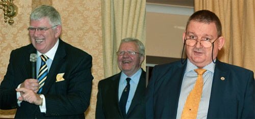 Pictured left: Tony Harrison with Keith Kemp in the background. Pictured right: Peter Horgan. Pictured left: Tony Harrison with Keith Kemp in the background. Pictured right: Peter Horgan.