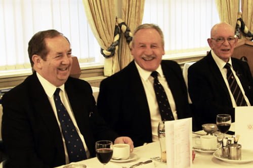 John Turpin (left) shares a joke with Sam Robinson (centre) and Jeff Basson.