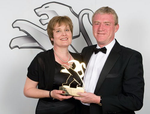 Phil and Lynn as pictured on the Royal Yacht Britannia at the Peugeot awards ceremony where they received Guild of Gold Lion status.