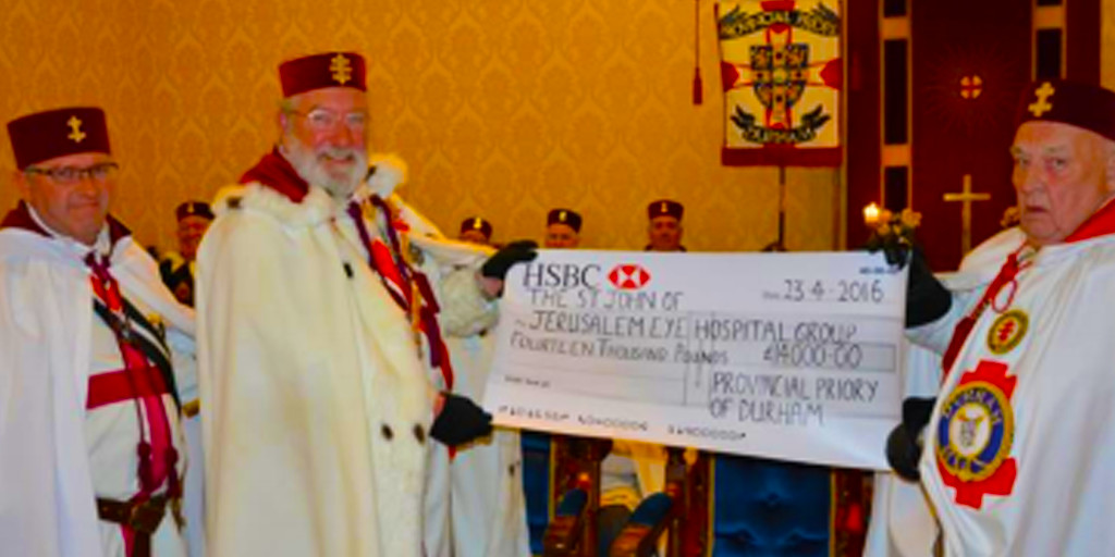 Cheque Presentation of £14,000 from the Knights of the Provincial Priory of Durham