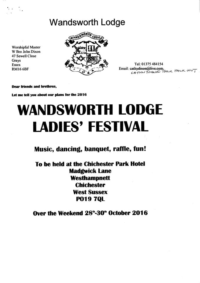 Wandsworth Lodge 1044 Ladies Festival