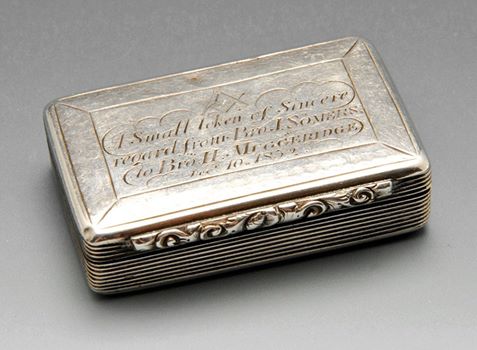 An early Victorian silver snuff Masonic box