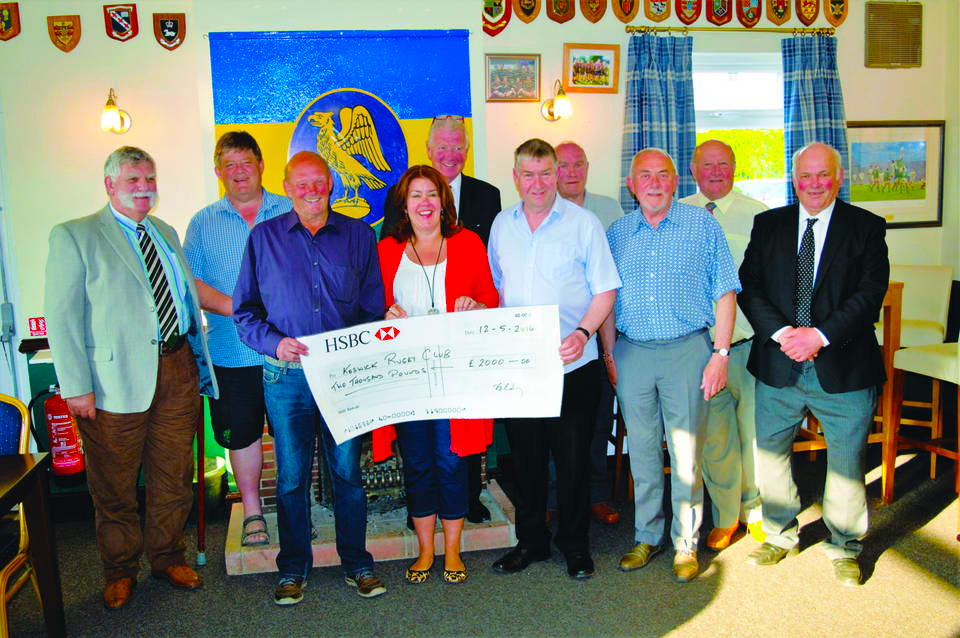 FREEMASONS in the Keswick area handed over a cheque for £2,000 to help Keswick Rugby Club FREEMASONS in the Keswick area handed over a cheque for £2,000 to help Keswick Rugby Club deal with the aftermath of Storm Desmond.