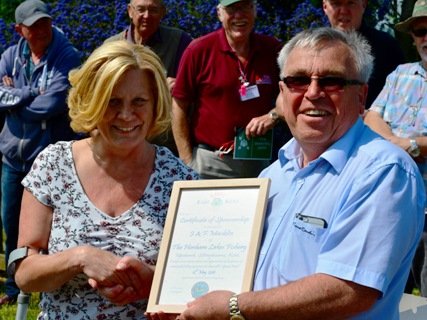 The Horsham Lakes owner receives a certificate of appreciation