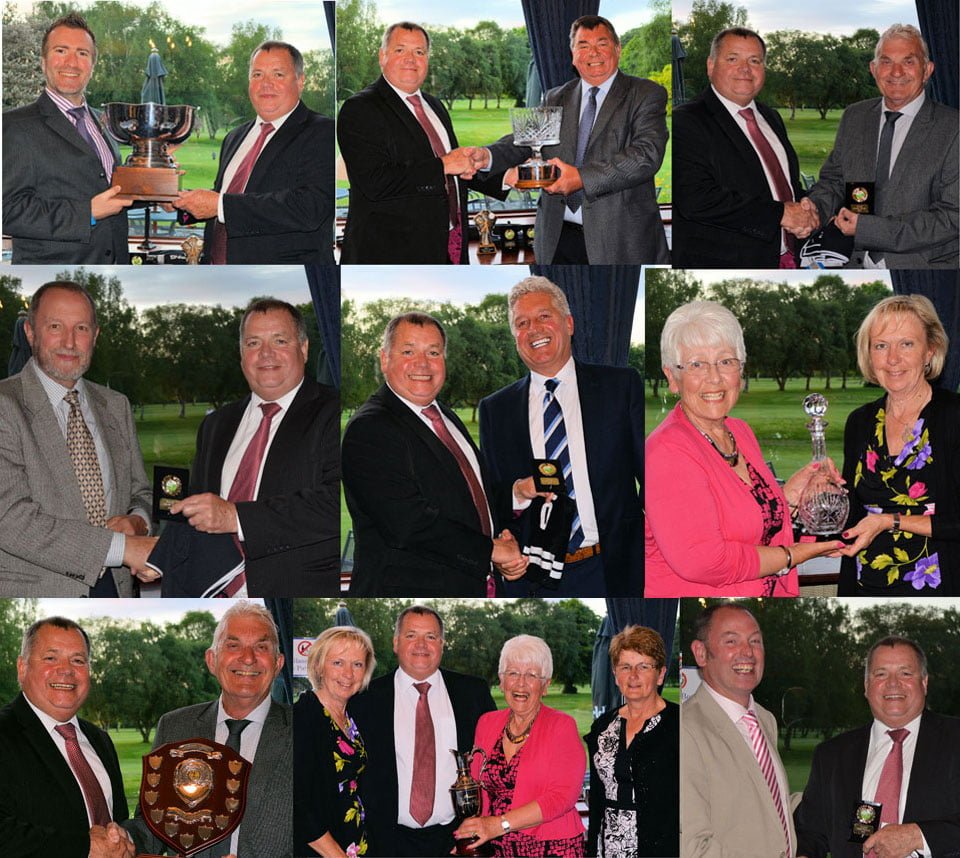 The winners receiving their prizes.