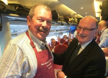 WBro Howard Nuttall GStwd receiving his Grand Stewards Apron from the PGM RWBro Alexander Sillars McLaren.