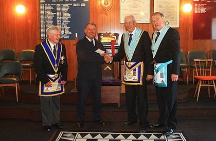 Freemasons give £300 cheque to St Mary's Lifeboat Scilly