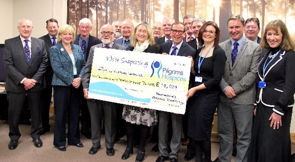 Freemasons £10,000 Donation for Pilgrims Hospices Freemasons £10,000 Donation for Pilgrims Hospices