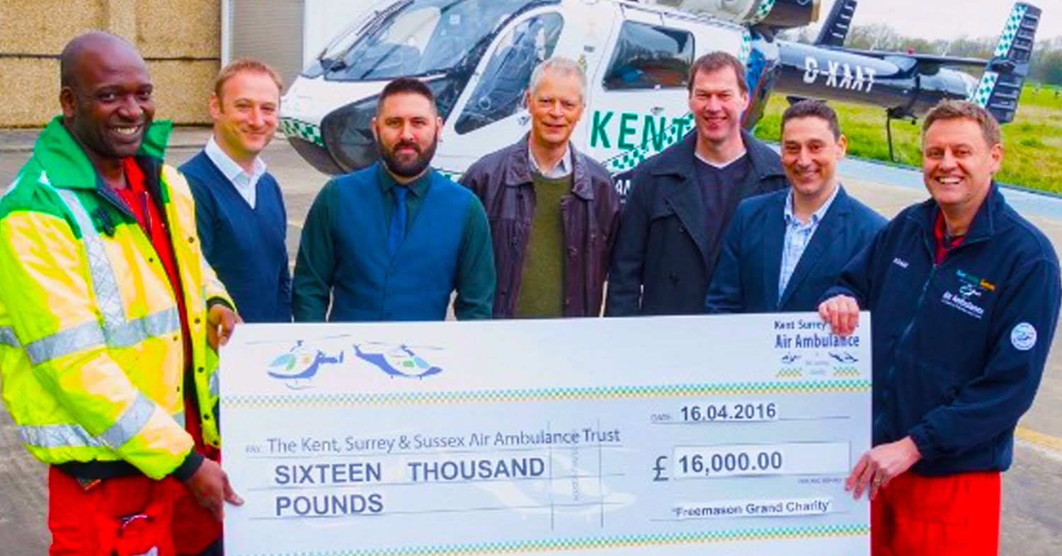 Air Ambulance Lifted by £16,000 Donation from Freemasons