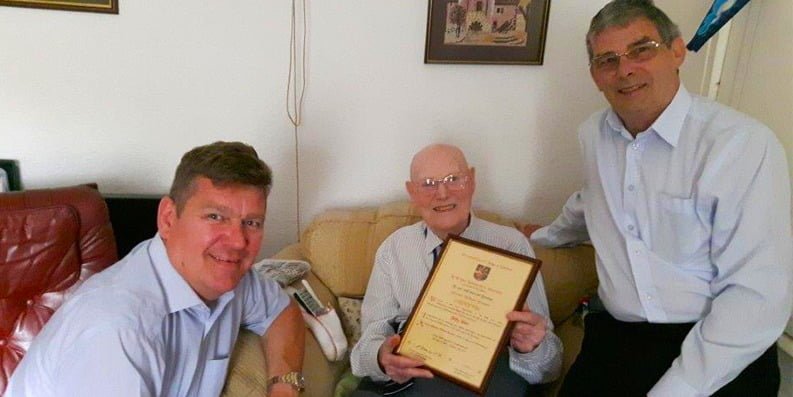At 96 Sid Brunton celebrates 50 years in Freemasonry