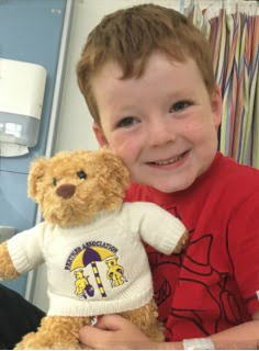 Harry with his bear from the Perthes Association