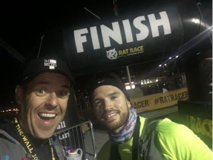 A happy Chris at the finish line