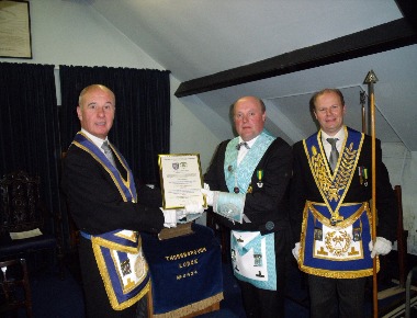 Thornborough receive their Patron certificate