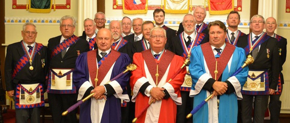 Pictured front row from left to right, are: The three principals, David Ullathorne, Stephen Roberts and Tim Burgess with their officers.