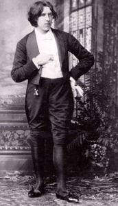 Photograph of Oscar Wilde taken in America when he appeared on stage dressed in the attire of Apollo Lodge.
