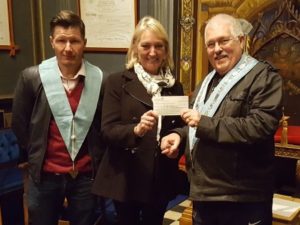 Freemasons of Courtland Lodge No.6706 donates £2215.85 to Children's Hospice South West