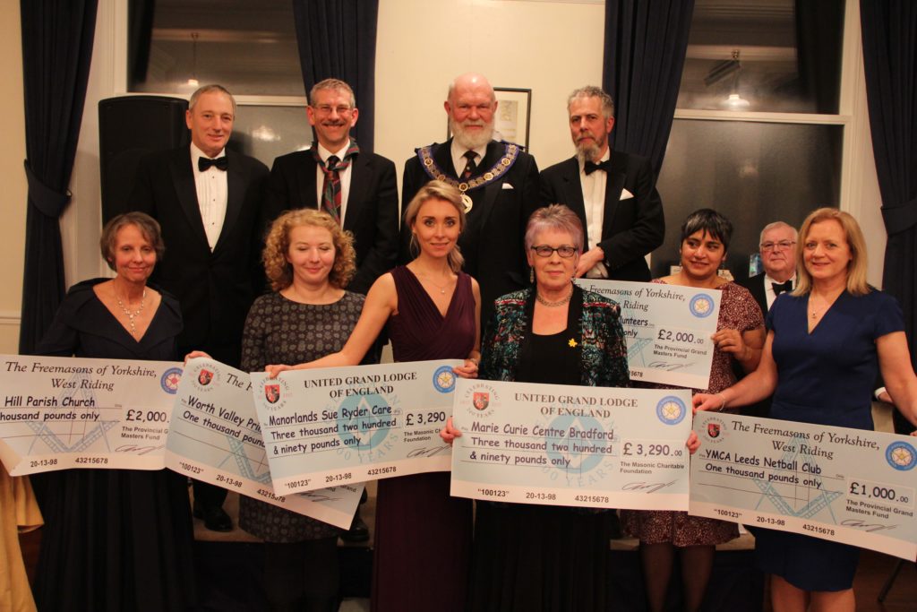 Representatives from seven West Yorkshire charities have attended a presentation evening hosted by Mirfield Freemasons to receive financial donations of more than £13,000.