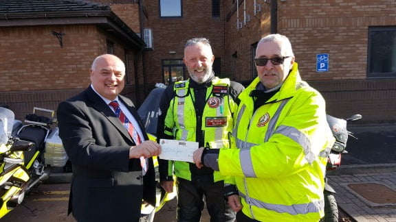 Bury Freemasons donate £1500 to North West Blood Bikes