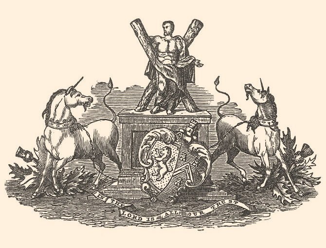 Grand Lodge of Scotland Illustration used to decorate Master Mason certificate.