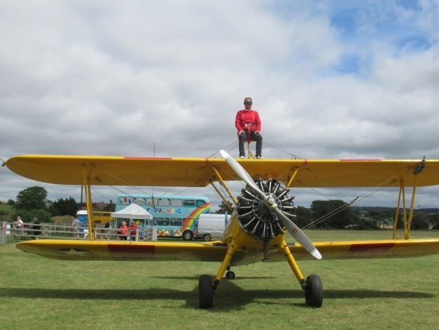Photo Alan Delaune from Burwell raised £2,100 for charity by wing walking.