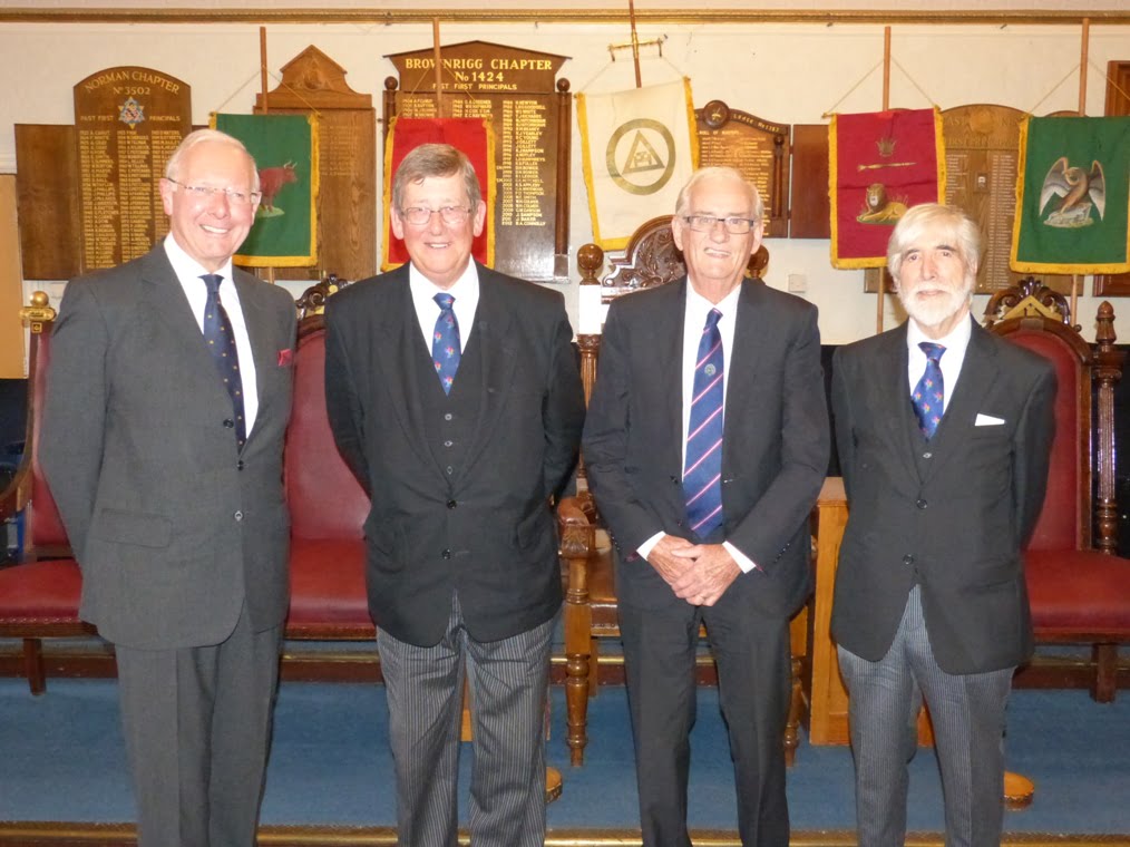 Russell Race (left) with the Principals of the East Kent Provincial Grand Stewards' Chapter No 5866