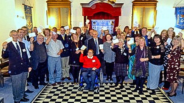Freemasons donate £1250 to Mid Devon Messenger Talking Newspaper Freemasons donate £1250 to Mid Devon Messenger Talking Newspaper
