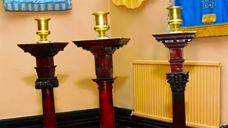 Antique columns restored at Altrincham Masonic Hall