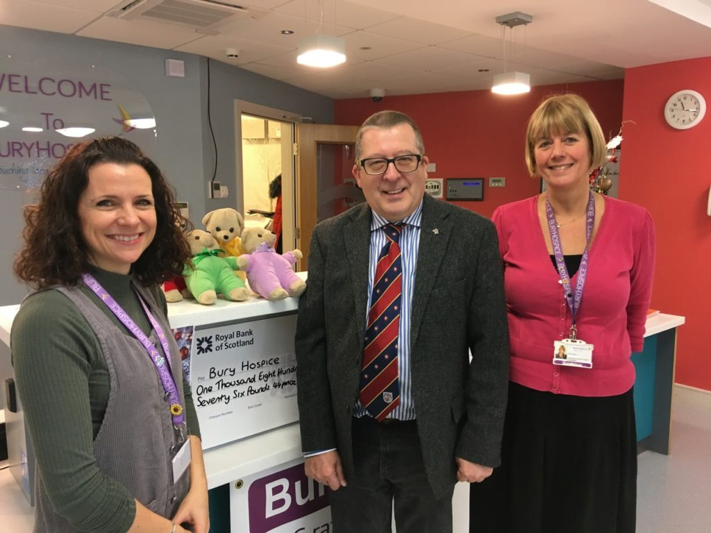 Freemasons donate to Bury Hospice
