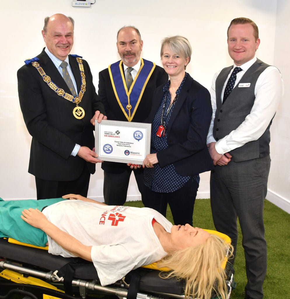 Berkshire Freemasons make generous donation to Thames Valley Air Ambulance Berkshire Freemasons make generous donation to Thames Valley Air Ambulance