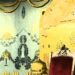 Third Eye in the Triangle depicted over a chair decorated with the Masonic Square & Compass in The Grand Orient De France Masonic Lodge France.